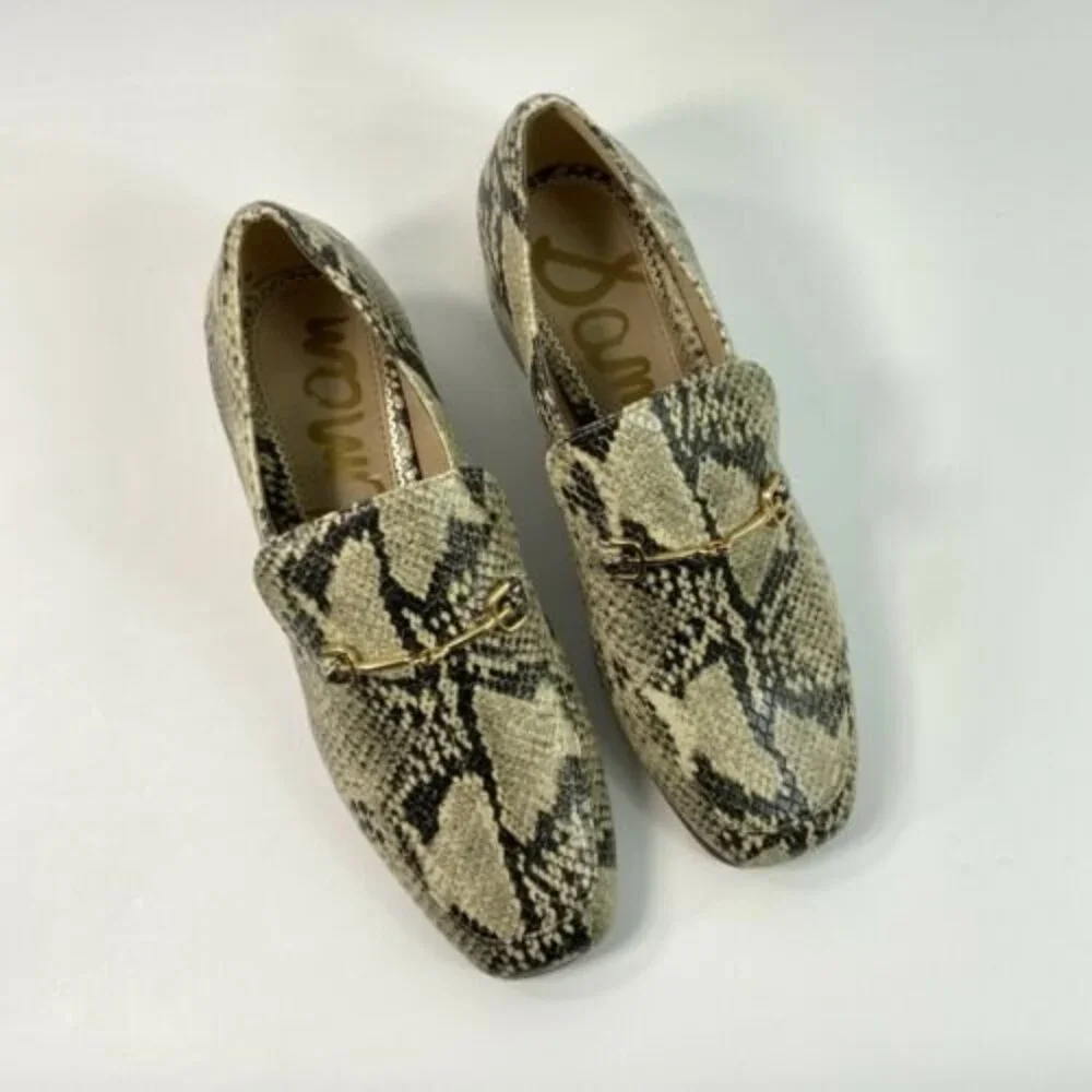 Sam Edelman Jamille Heeled Snake Print Loafers 6.5